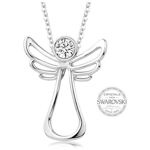 Levien collana guardian angel clear crystal necklace sle0127 marca, estándar, metallo, nessuna pietra preziosa