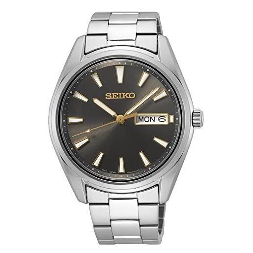 Seiko orologio analogico quarzo giapponese uomo con cinturino in acciaio inox sur343p1