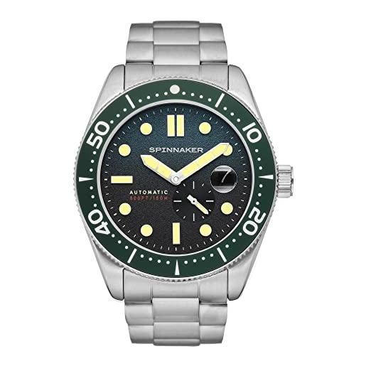 Spinnaker mens 43mm croft automatic ombre green watch 3 hands watch with stainless steel bracelet sp-5058-11