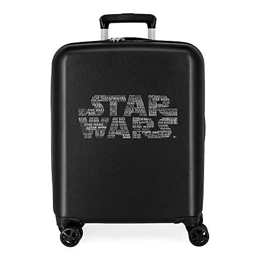 Star Wars logo, maleta cabina, rigido lucchetto tsa integrato 38.4l 2.82 kg, 4 doppie ruote, nero (logo)