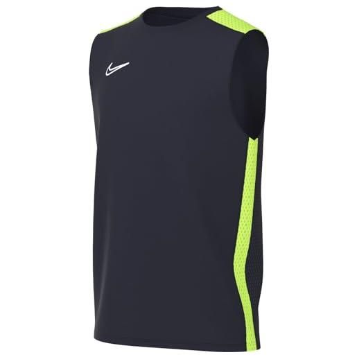 Nike y nk df acd23 top sl maglietta, ossidiana/volt/bianco, 14-15 jahre unisex-bambini e ragazzi