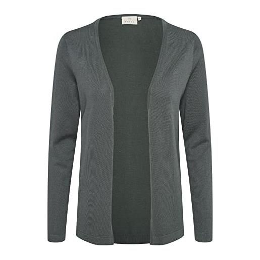 KAFFE women's sweater cardigan short regular fit basic open-front, balsam green, xl donna
