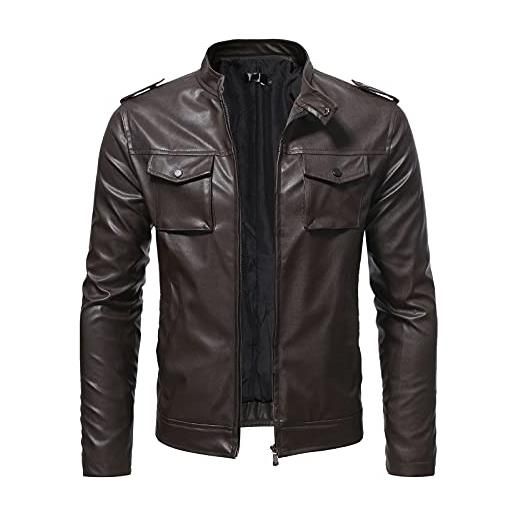 NOAGENJT giubbotto uomo invernale short fashion stand jacket leather collar jacket coat zipper slim pocket men's men's coats & jackets übergangsjacke