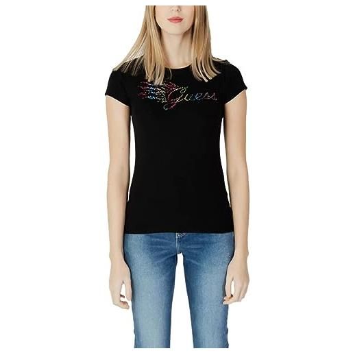 GUESS t-shirt maglia maglietta donna logo frontale strass cotone w3ri47ka0q1 taglia xs colore principale nero