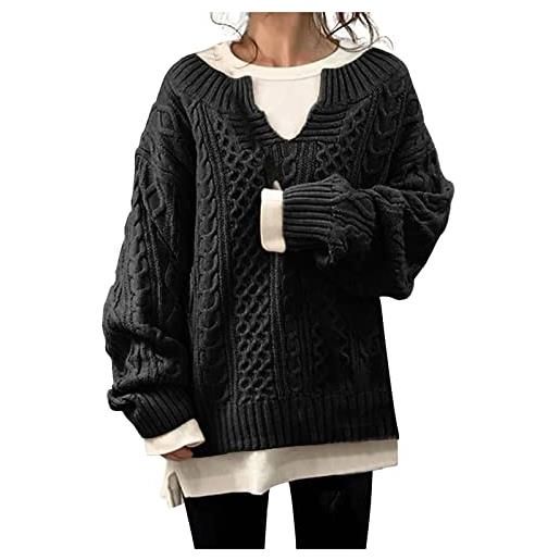Kobilee maglione cashmere donna oversize curvy manica lunga dolcevita maglione ampio lungo collo alto pullover sweater caldo elegante felpa maglia morbido lana