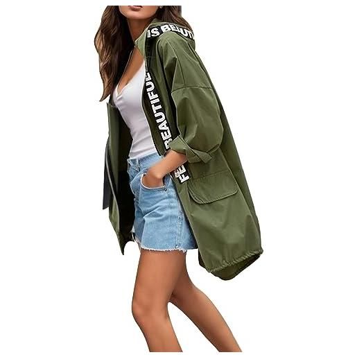 Sunnyuk giacca a vento donna trekking cappotto leggera antipioggia giacche per escursionismo mantella traspirante casual jacket con bottoni primaverile/estive pesca trench per sportiva outdoor poncho giubbino
