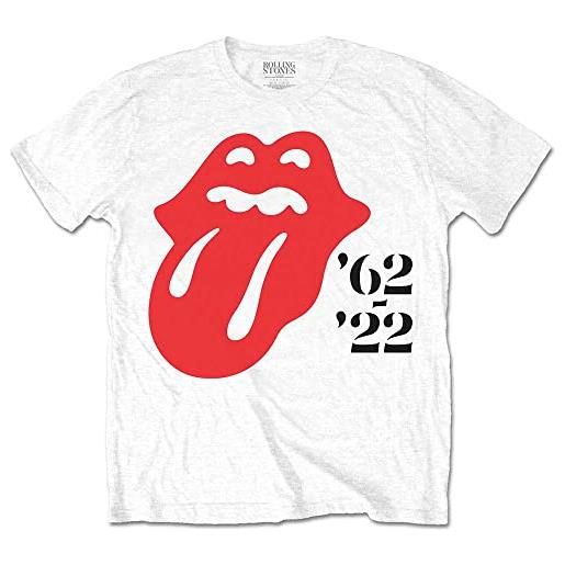 Rock Off the rolling stones sixty '62 - '22 ufficiale uomo maglietta unisex (x-large), bianca