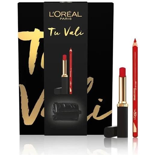 L'oréal paris self confidence box mini beauty nero kit lips + rossetto + matita labbra