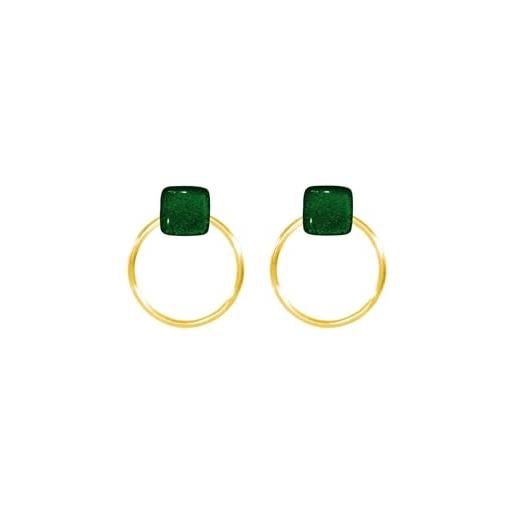 Ellen Kvam Jewelry ellen kvam back-front hoop and stud earring - green