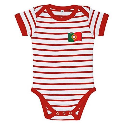 Supportershop - body a righe portogallo, da bambino, bambini, 5060570687501, rosso, fr: s (taille fabricant: 3-6 mois)