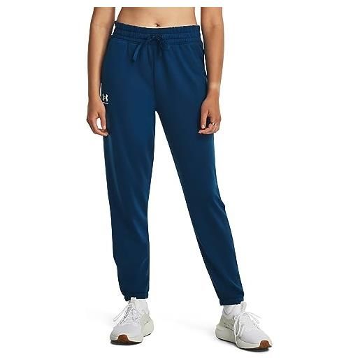 Under Armour jogger rival terry, pantaloni della tuta donna, (426) blu varsity / / bianco, xl