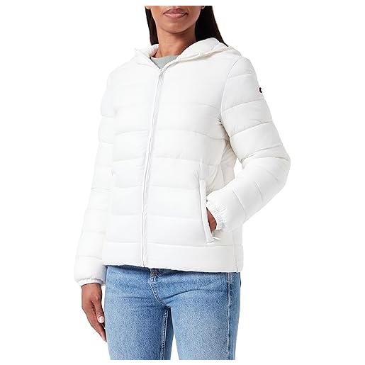 Champion legacy outdoor w - light nylon w/r hooded giacca imbotita, off white, donna fw23