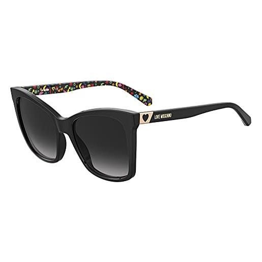 MOSCHINO love moschino occhiali da sole mol034/s black/dark grey shaded 55/18/145 donna