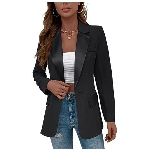 EELLEO womens casual blazers lapel neck single button blazer long sleeve office jackets