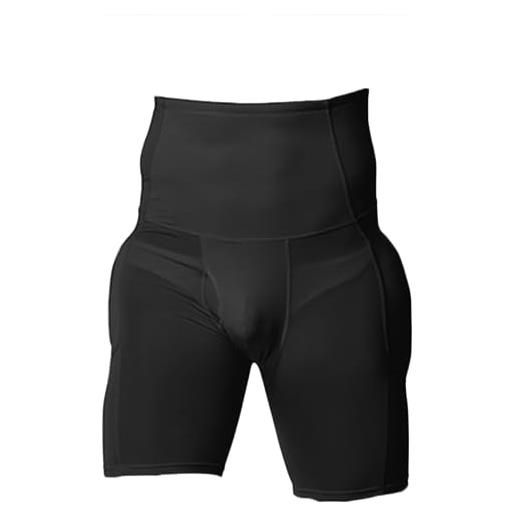 OLIns uomo pantaloncini vita alta boxer contenitive modellante pancera contenitiva vita alta per il controllo della pancia intimo modellante (color: black, size: 6xl)