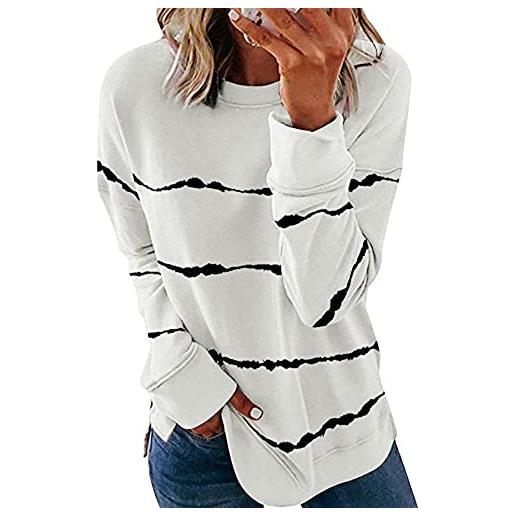 FANGJIN maglione da donna a maniche lunghe, a01 bianco. , l