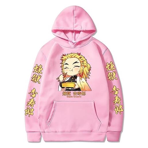 zhedu anime felpa con cappuccio rengoku kyoujuro con cappuccio uomo donna pullover larghi oversize streetwear top tuta harajuku (color 05,3xl)