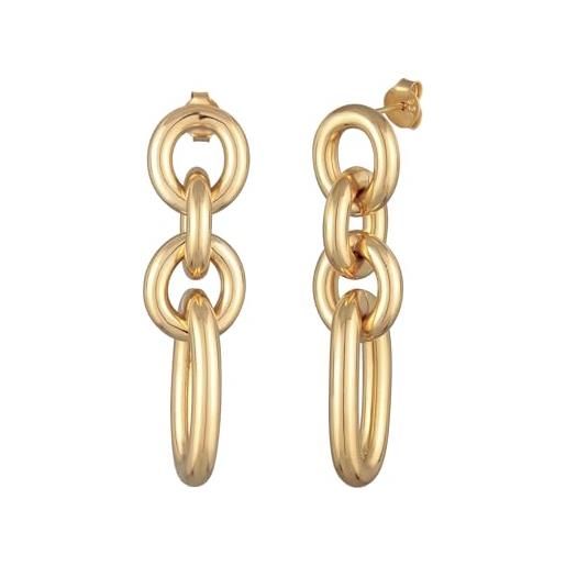 Elli Orecchini Pendenti Sfera Donna, Rotondo, Geometrico, Colore Argento, Moda Moderna