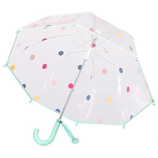 ThreeH ombrello a bolle per bambini 8 nervature in fibra infrangibile baldacchino esteso da 28 pollici grande compleanno di natale, verde
