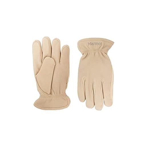 Marmot basic work glove lined leather gloves uomo, tan, xs