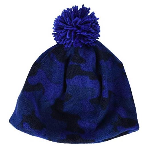 Regatta fallon hat printed polyester mirofleece and knitted pom, fascia multiuso bambino, royalbluecamo, 7-10