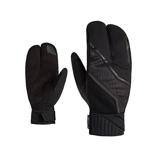 Ziener uzomios guanti da sci di fondo, nordic/crosscountry, extra caldi, lana, colore nero, 8