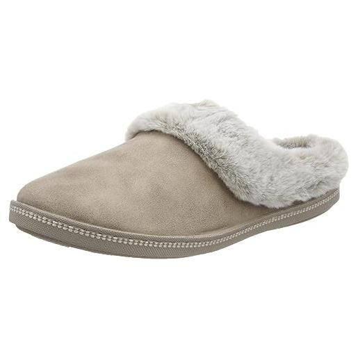 Skechers cozy campfire let's toast, pantofole donna, taupe microleather faux fur, 41 eu