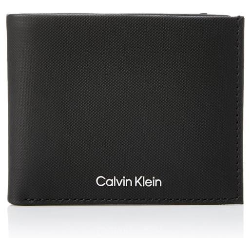 Calvin Klein must bifold 6cc w/bill k50k511383, portafogli uomo, nero (ck black pique), os