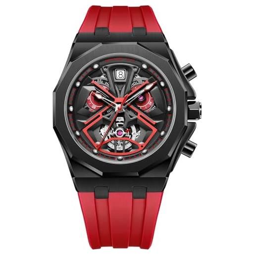 Mihawk orologio digitale al quarzo in silicone con black darth vader serie, orologio sportivo da uomo con star wars 1977 (rosso), rosso, cinghia
