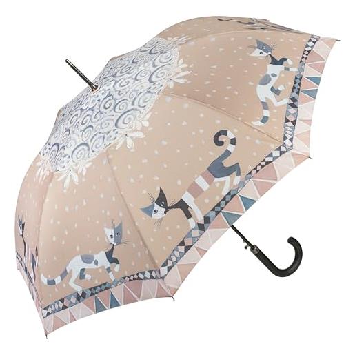 VON LILIENFELD® ombrello pioggia rosina wachtmeister: brunello lungo classico automatico donna arte gatto
