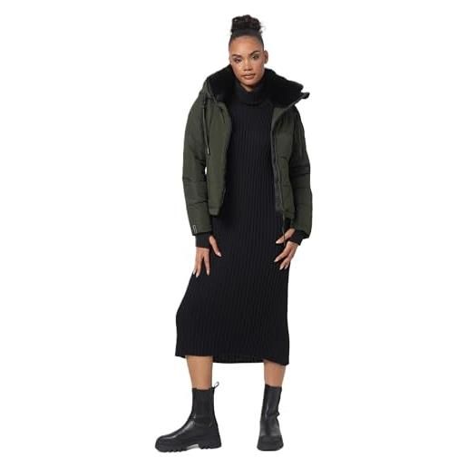 Navahoo giacca invernale trapuntata da donna con cappuccio caldo trapuntato b981, nero , xs