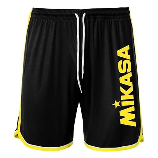 Generico m i k a s a, mt5001, pantaloncino beach volley uomo (l, v25 | nero - giallo)