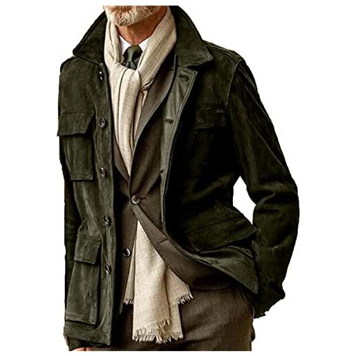 babao giacca da uomo in camoscio marrone giacca da uomo slim fit casual in pelle scamosciata giacca retrò giacca in pelle scamosciata taglia 2xl 3xl, 27, xl