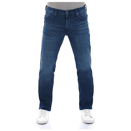 Mustang jeans da uomo tramper straight fit jeans pantaloni denim stretch cotone blu nero w30 w31 w32 w33 w34 w36 w38 w40, dark (1014413-5000-882), 33w x 32l