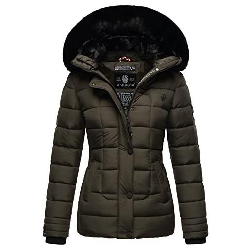 Marikoo giacca invernale da donna trapuntata invernale b884, antracite. , s