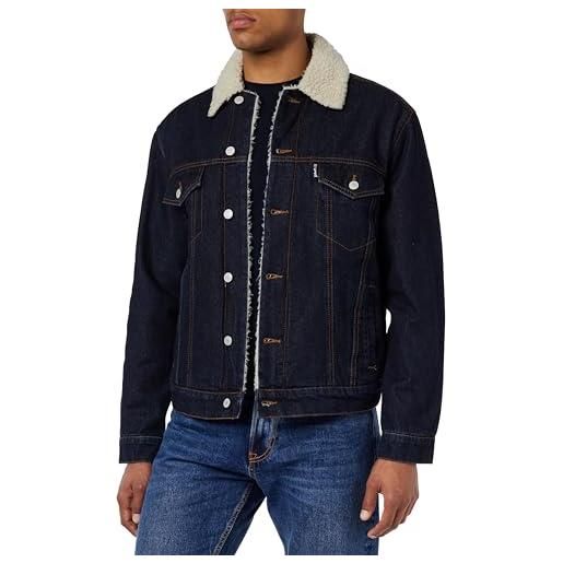 Schott NYC trucksherpa giubbotto, blu, xl uomo