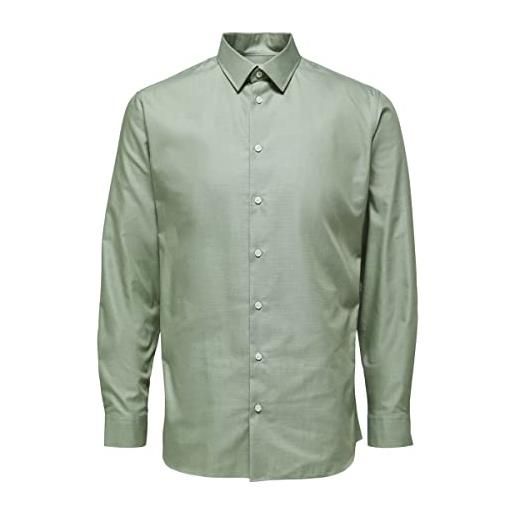 SELECTED HOMME slhslimethan ls classic b noos-maglietta camicia, moss invernale, l uomo
