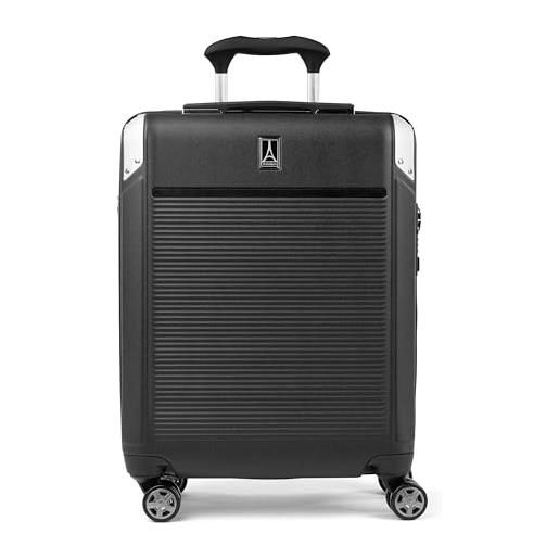 Travelpro platinum elite hardside - valigia da cabina con 4 ruote, 55x40x20 cm, rigida, espandibile, 39 litri, colore, nero, bagaglio espandibile rigido con ruote girevoli
