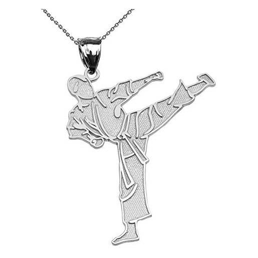 Joyara collana ciondolo argento 925 sport arti marziali karate (lunghezza catena disponibile 40cm- 45cm- 50cm- 55cm) 55