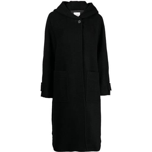 STUDIO TOMBOY cappotto monopetto con cappuccio - nero