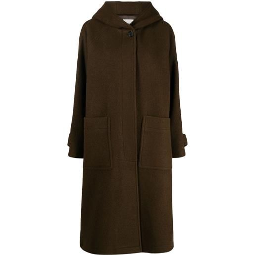 STUDIO TOMBOY cappotto monopetto con cappuccio - marrone