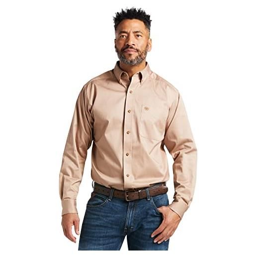 Ariat men's solid twill shirt, khaki, large