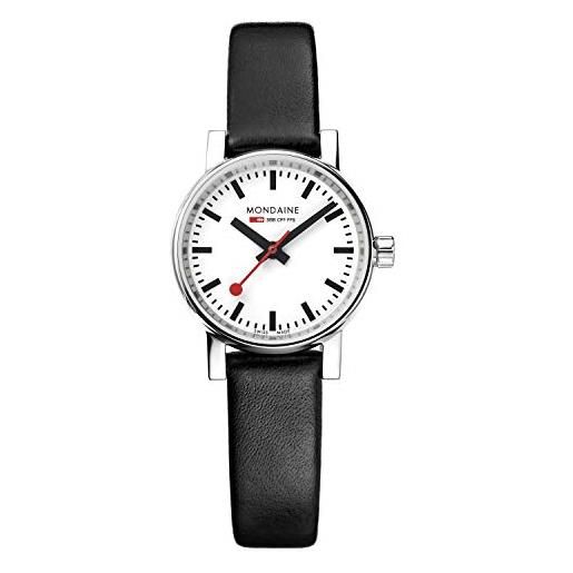Mondaine evo2 - orologio con cinturino nero in pelle per donna, mse. 26110. Lb, 26 mm. 