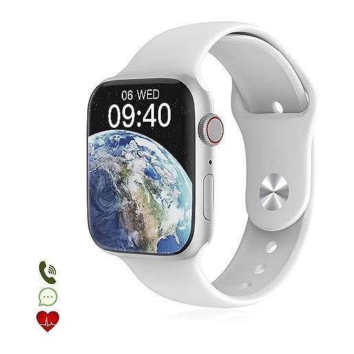 DAM smartwatch w29 max con display 2.1 e modalità always on. Monitor cardiaco 24 ore, o2 nel sangue, notifiche app. 4,8 x 1,1 x 3,9 cm. Colore: bianco