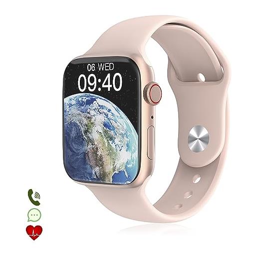 DAM smartwatch w29 max con display 2.1 e modalità always on. Monitor cardiaco 24 ore, o2 nel sangue, notifiche app. 4,8 x 1,1 x 3,9 cm. Colore: rosa