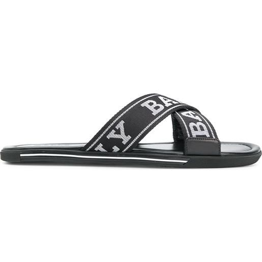 Bally sandali con logo - nero