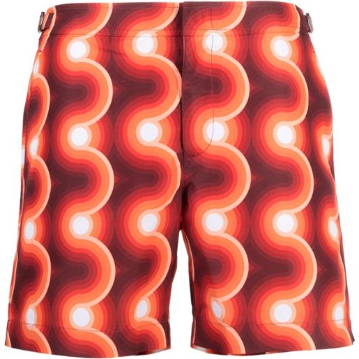 Orlebar Brown costume da bagno con motivo geometrico - rosso
