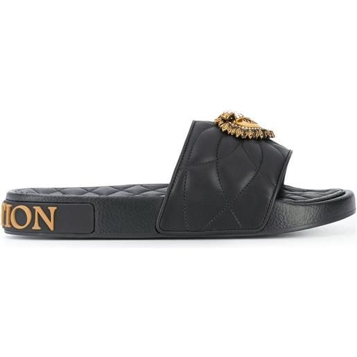 Dolce & Gabbana sandali slides trapuntate devotion - nero