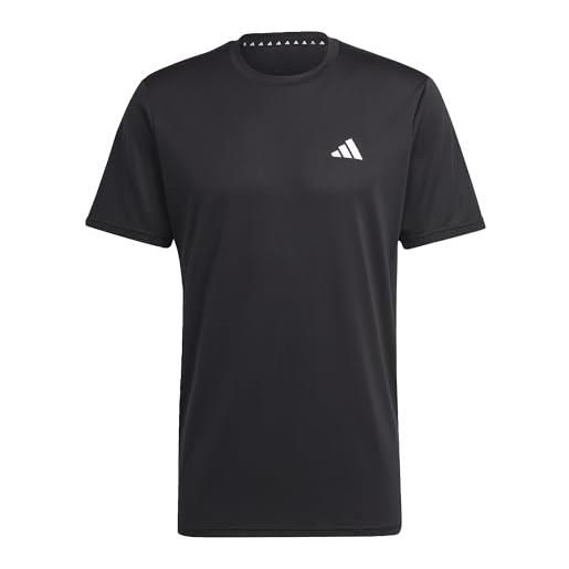 adidas ic7428 tr-es base t t-shirt uomo black/white taglia m