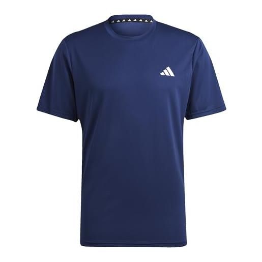 Adidas ic7429 tr-es base t t-shirt uomo dark blue/white taglia m